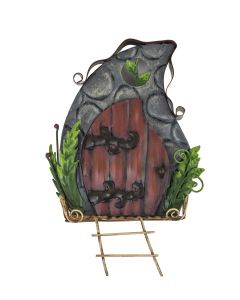 Porte murale avec Échelle et fougères